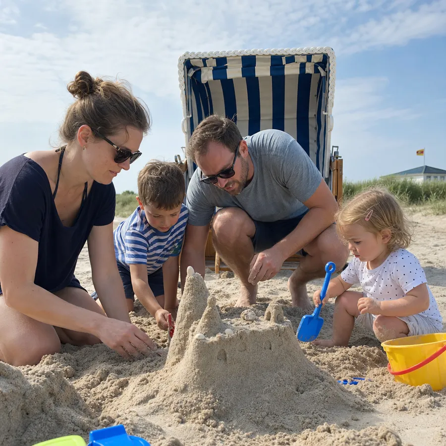 Familienfoto am Strand